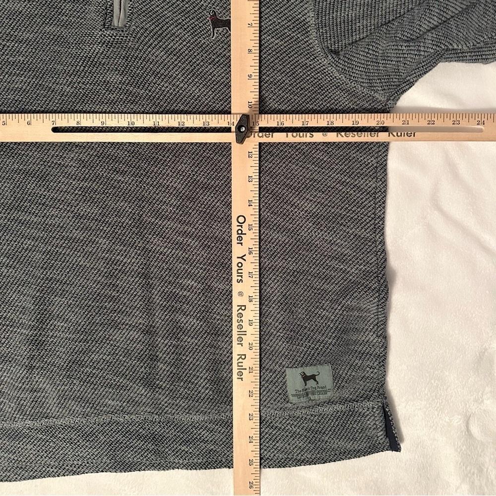 The Black Dog Brand Green Gray Quarter-Zip Pullover Sweater Mens S mock neck - Picture 3 of 7